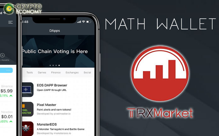 Tron [TRX] based TRXMarket now available in mobile version with Math Wallet