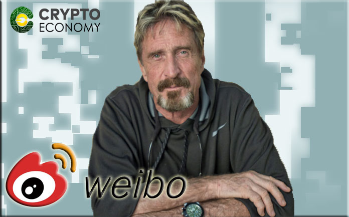 McAfee will join Chinese social media Weibo to attract potential crypto investors