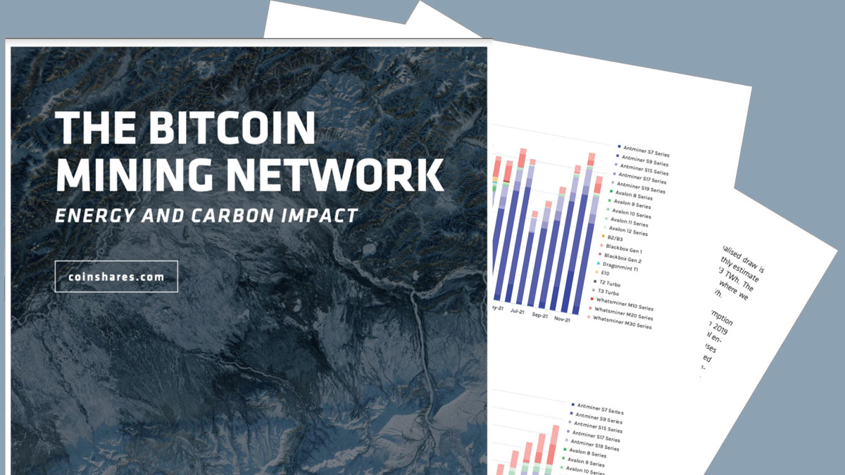 Coinshares publishes an article on Bitcoin's energy use and its environmental impact