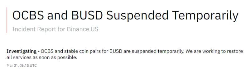 Binance.US Suspends BUSD deposits and withdrawals Amid Ongoing Banking Crisis