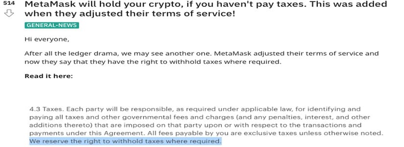 Does MetaMask Freeze Funds for Tax Reasons?