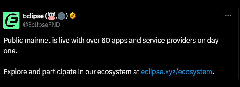 Eclipse Launches First Hybrid Ethereum-Solana Layer-2 Network with Promising DApps Lineup