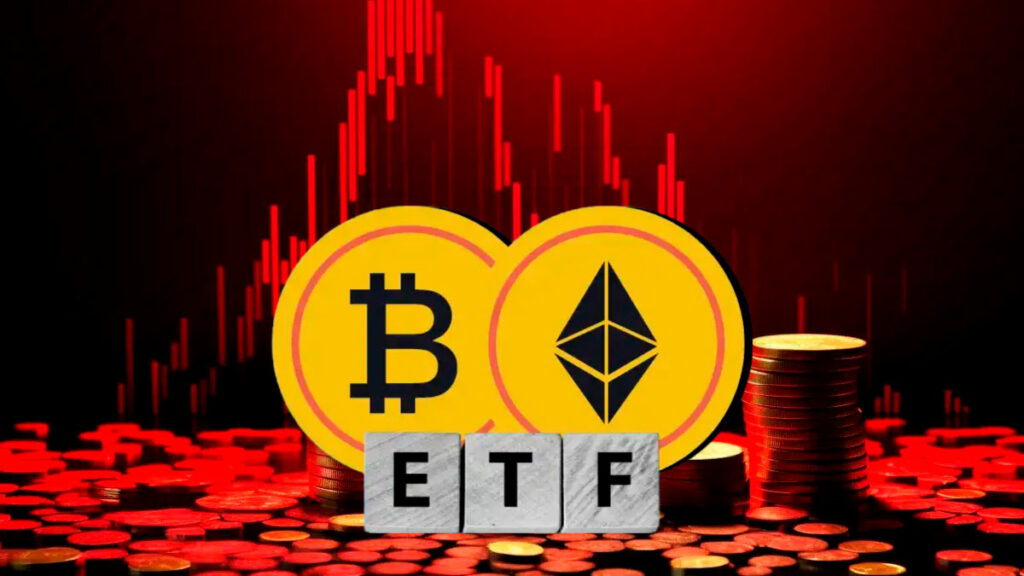 Spot ETFs Experience Sharp Outflows: Bitcoin Down $426M, Ethereum $55M