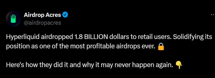 Hyperliquid Makes History with $1.8B Token Airdrop