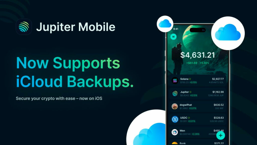 Jupiter Revolutionizes Wallet Safety with iCloud Backup Feature