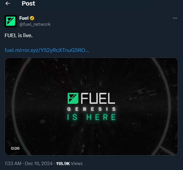 Tweet by FUEL