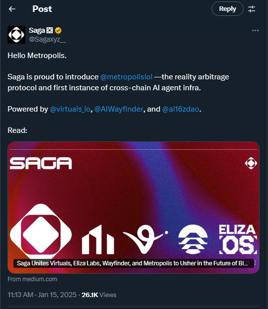 Tweet by SAGA