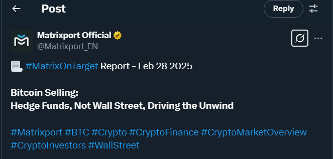 Tweet by Matrixport