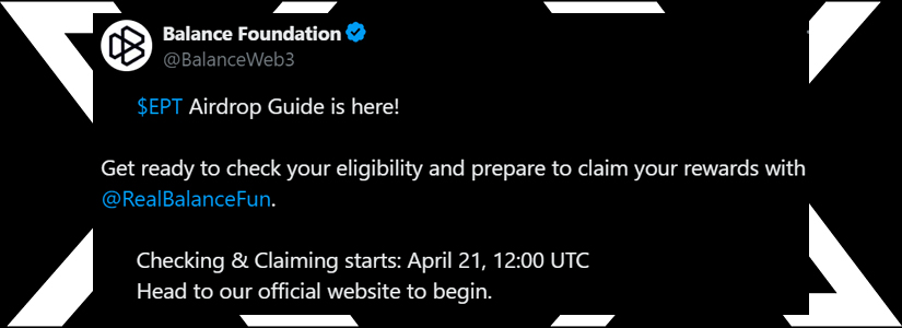 Balance Foundation Launches EPT Token Across BNB and Ethereum – Airdrop Incoming!