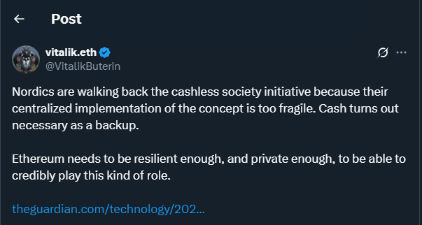 Tweet by VitalikButerin
