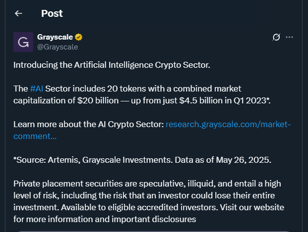 Tweet by Grayscale