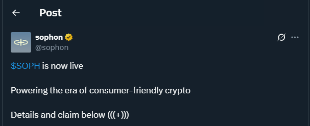 Tweet by sophon