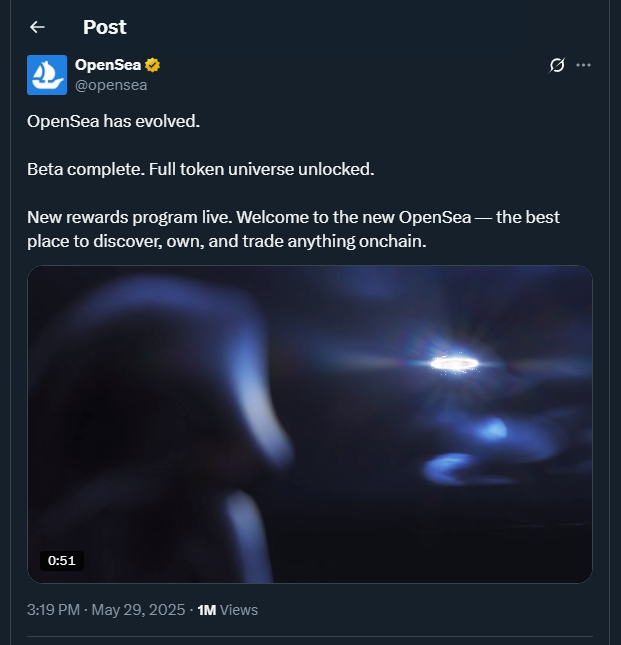 Tweet by opensea