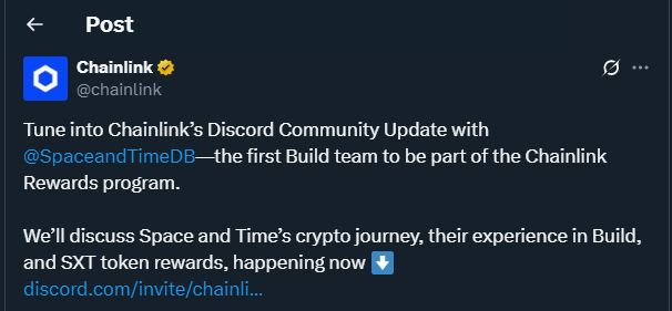 Tweet by chainlink