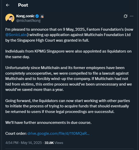 Tweet by michaelfkong
