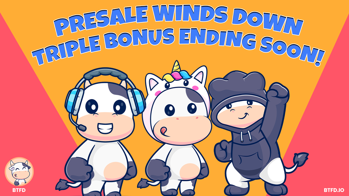 BTFD Coin, 90% APY staking, meme coin presale, top new meme coins to buy and hold for long term, Cat in a Dog’s World MEW, Mog Coin MOG, Ponke crypto, Baby Doge Coin BABYDOGE, Pudgy Penguins PENGU, BTFD Bulls Squad