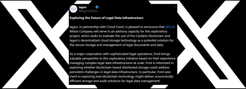 Cardano’s Iagon Partners with Ford to Prototype Decentralized Cloud for Legal Docs