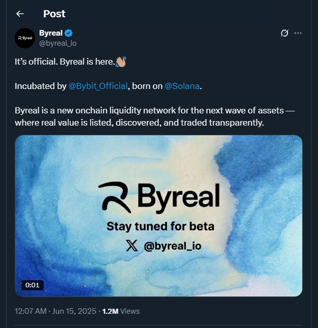 Tweet by byreal_io