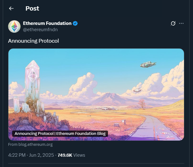 Tweet by ethereumfndn