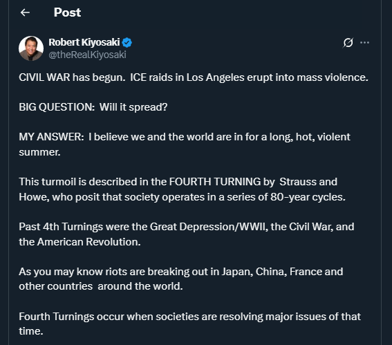 Tweet by theRealKiyosaki