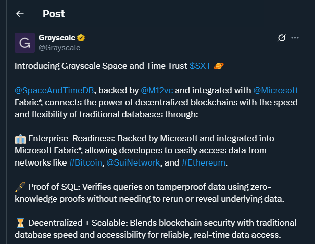 Tweet by Grayscale