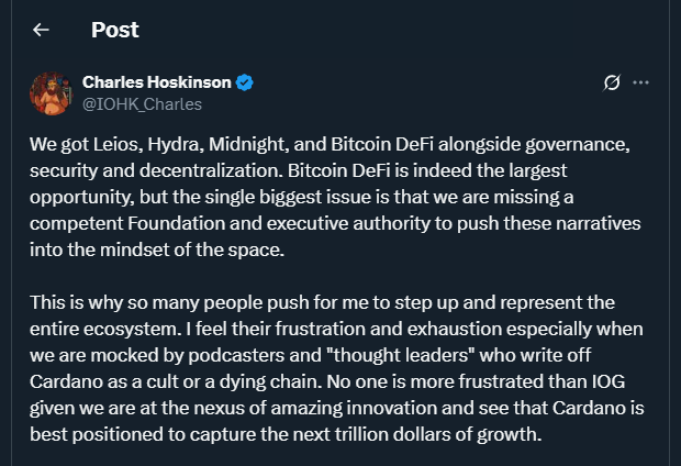 Tweet by IOHK_Charles