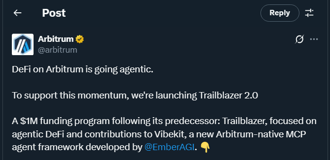 Tweet by arbitrum