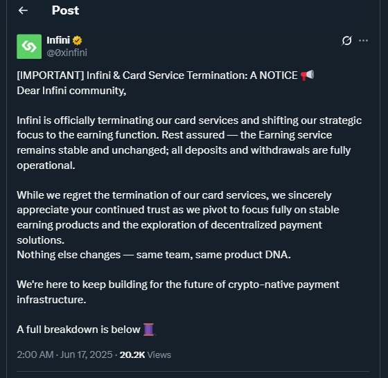 Tweet by 0xinfini