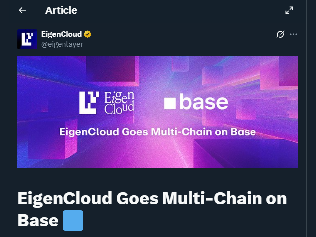 Tweet by eigenlayer