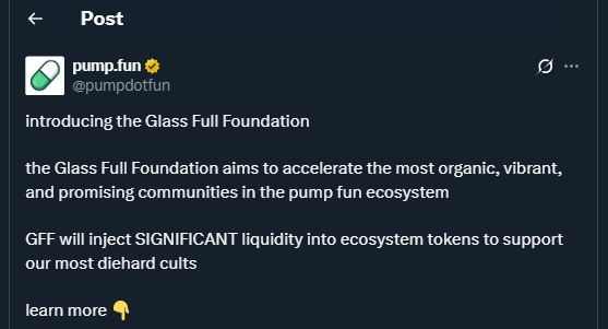 Tweet by pumpdotfun