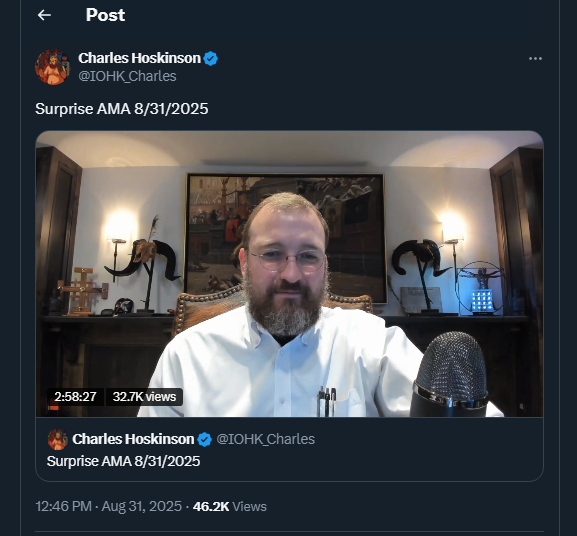 Tweet by IOHK_Charles