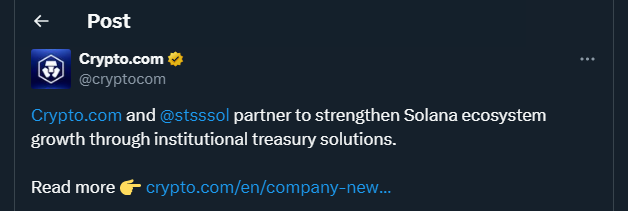 Tweet by cryptocom