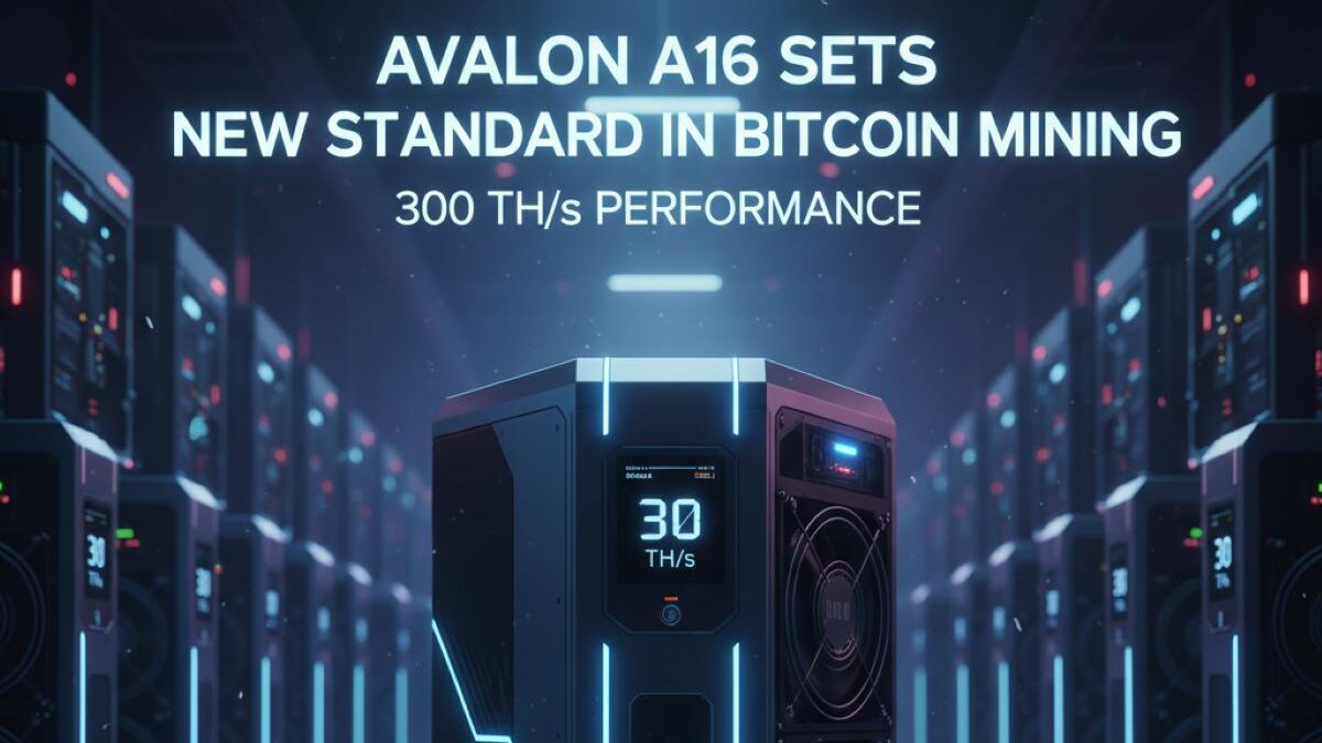 Canaan unveils the Avalon A16 miner with 300 TH/s performance and 12.8 J/TH efficiency, setting a new benchmark for Bitcoin mining innovation.