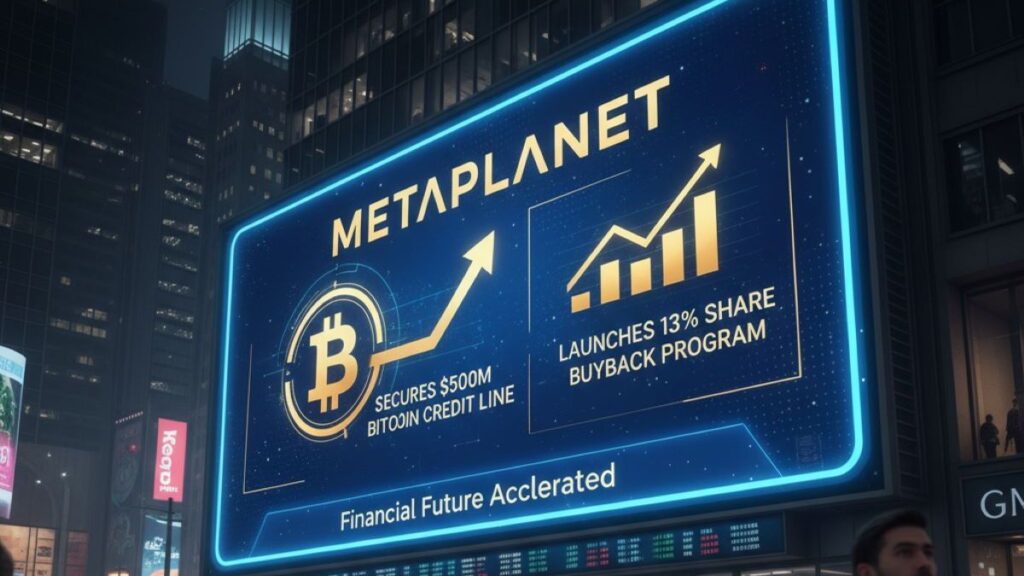 Metaplanet obtains a $500 million Bitcoin-backed credit facility and announces a 13% share buyback, signaling growing corporate adoption of BTC.