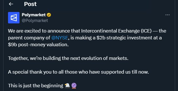 Tweet by Polymarket
