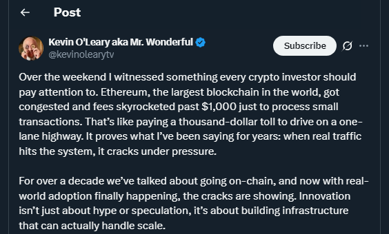 Tweet by kevinolearytv