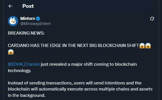 Tweet by MinswapIntern