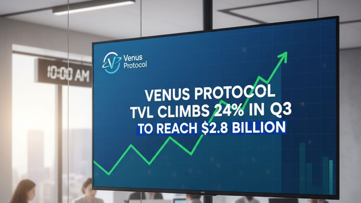 Venus Protocol’s total value locked surged 24% in Q3 2025, reaching $2.8 billion amid higher capital efficiency and stablecoin demand.