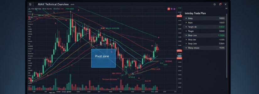 AVAX trades between $21.40 support and $23.50 resistance pivot zones.