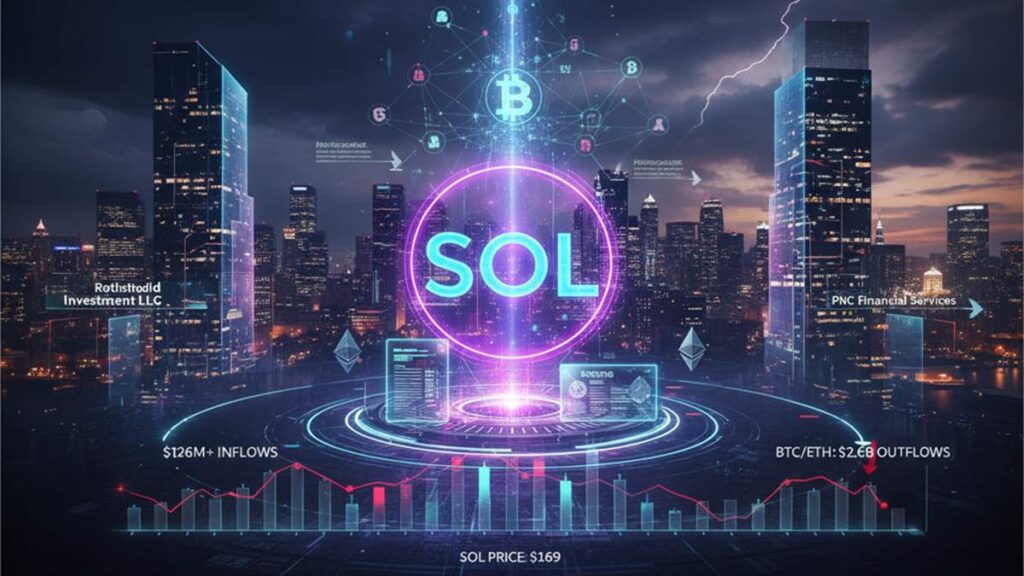 Rothschild Investment and PNC Financial disclosed holdings in Solana ETFs, joining a growing list of traditional players.
