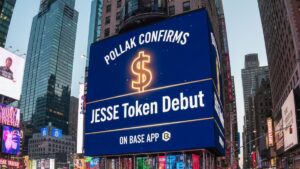 Jesse Pollak confirmed the $JESSE token debut on the Base app, marking a new layer-2 ecosystem entry.