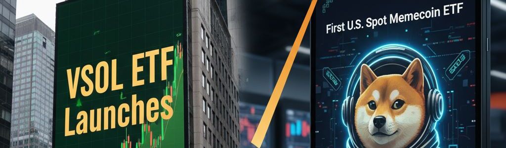 VanEck launches VSOL ETF for Solana exposure as a spot memecoin ETF heads for U.S. debut.