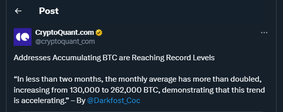 Tweet by cryptoquant_com