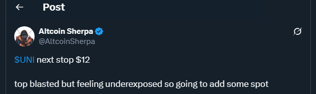 Tweet by AltcoinSherpa