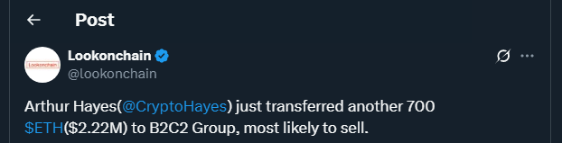 Tweet by lookonchain