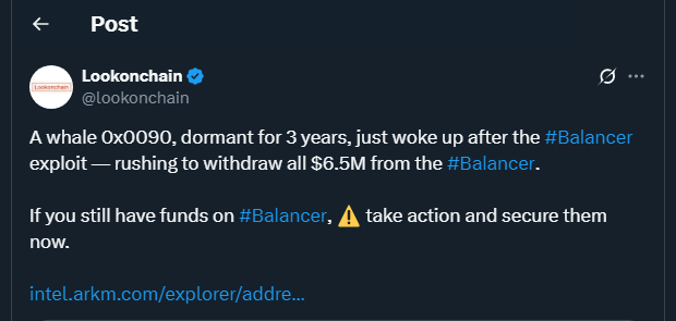 Tweet by lookonchain