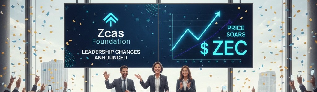 Zcash Foundation announces leadership restructuring amid ZEC price rally.