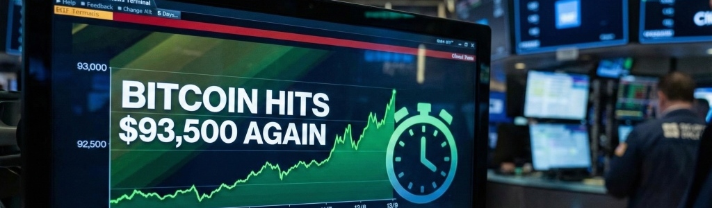 Bitcoin is testing $93,500 again as pullbacks weaken and higher lows form