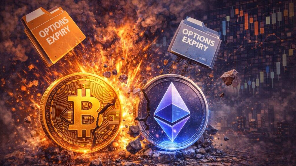 Deribit’s record $28B options expiry resets BTC and ETH positioning as put strikes cluster at $75K and fear stays elevated.