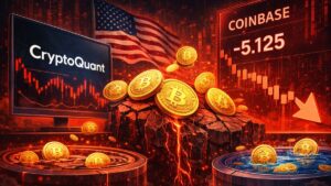 Coinbase Premium Gap hits -$122 as CryptoQuant flags U.S. selling, signaling risk-off flows and fragile near-term conditions.